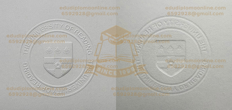 University of Reading diploma embossed seal