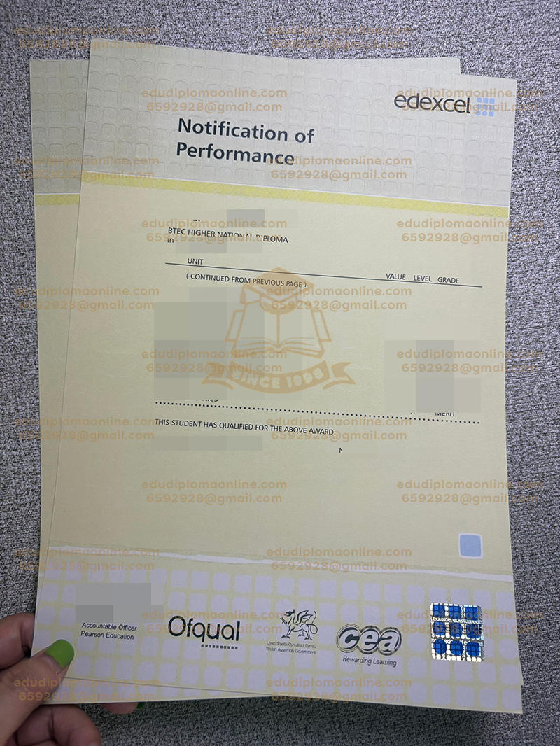 BTEC HND 성적 증명서