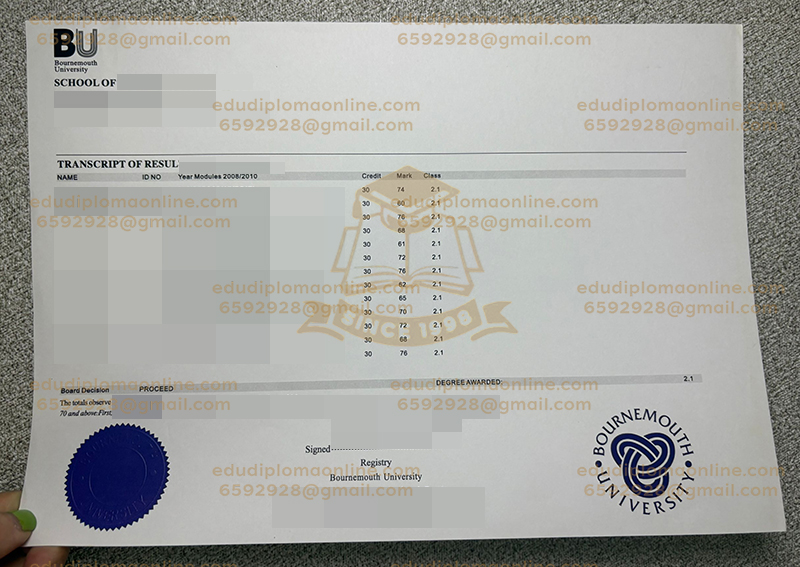 Bournemouth University transcript