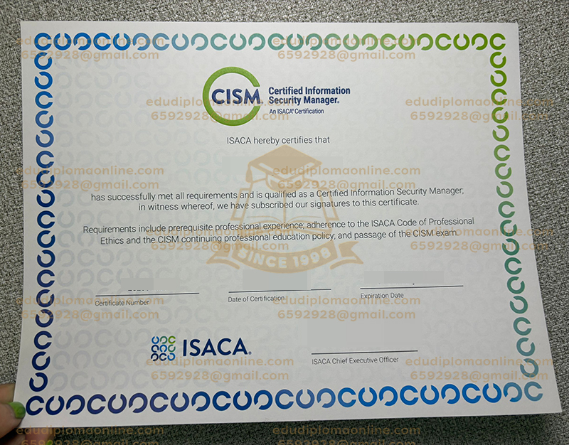 CISM 인증서