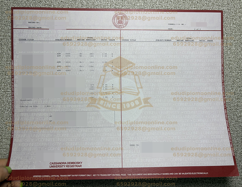 Cornell University afschrift