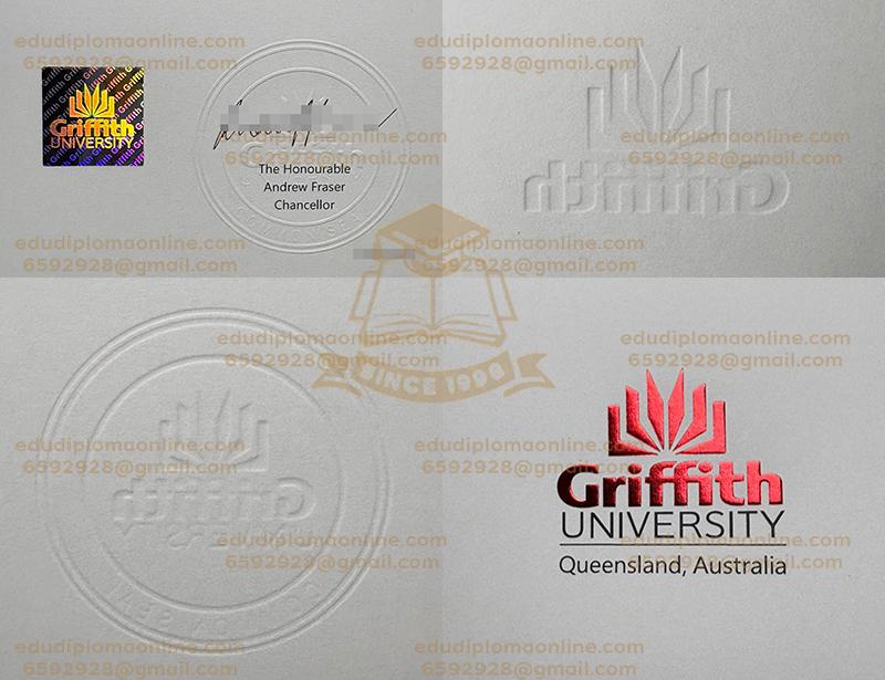 Griffith University degree with hologram and embossed seal