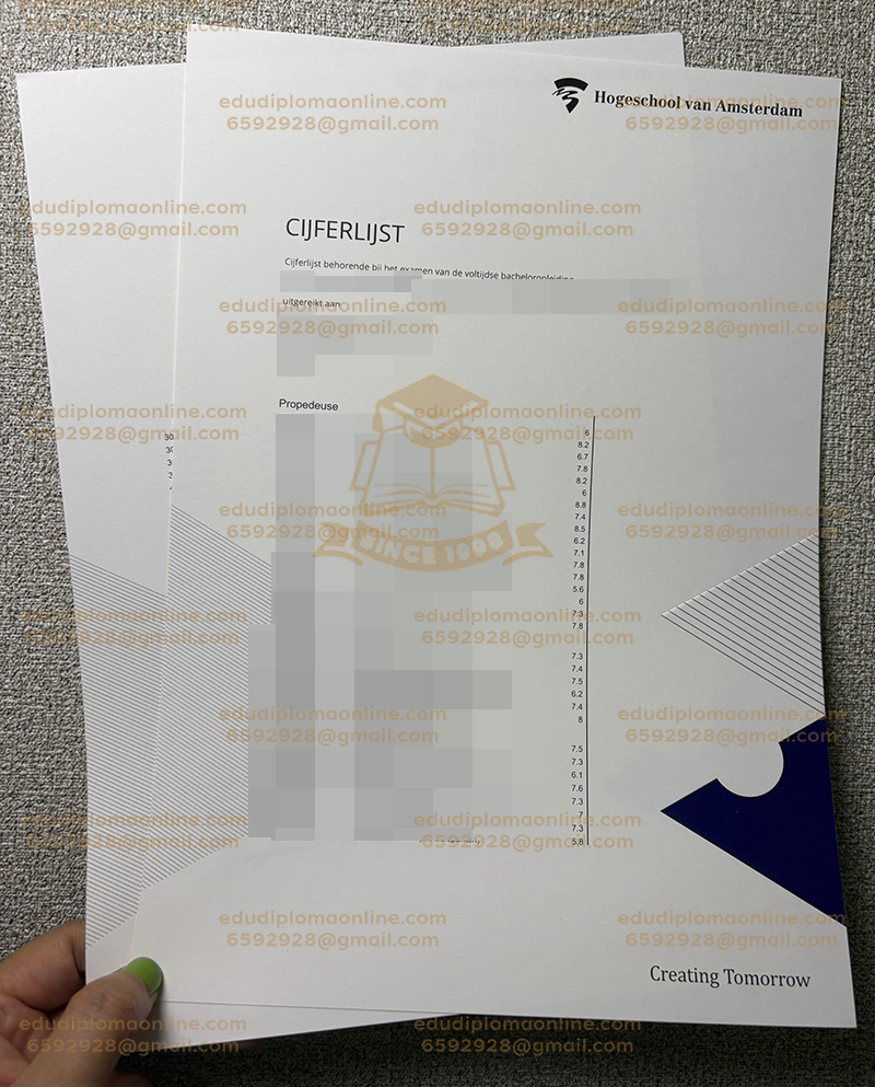 Hogeschool van Amsterdam Cijferlijst