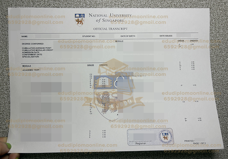 NUS transcript