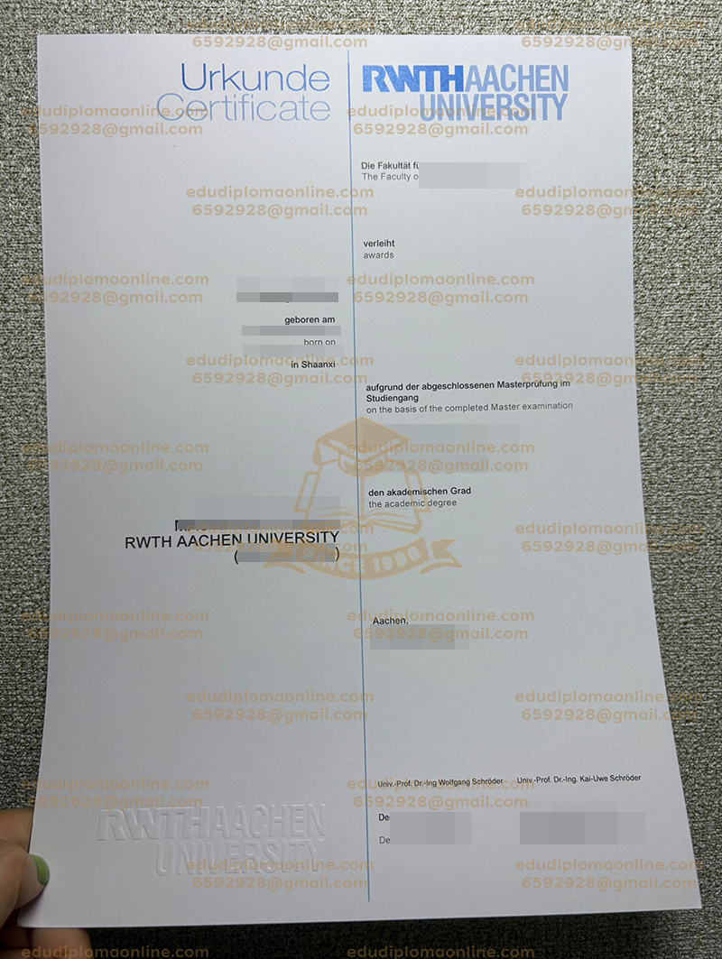 RWTH Aachen University Urkunde