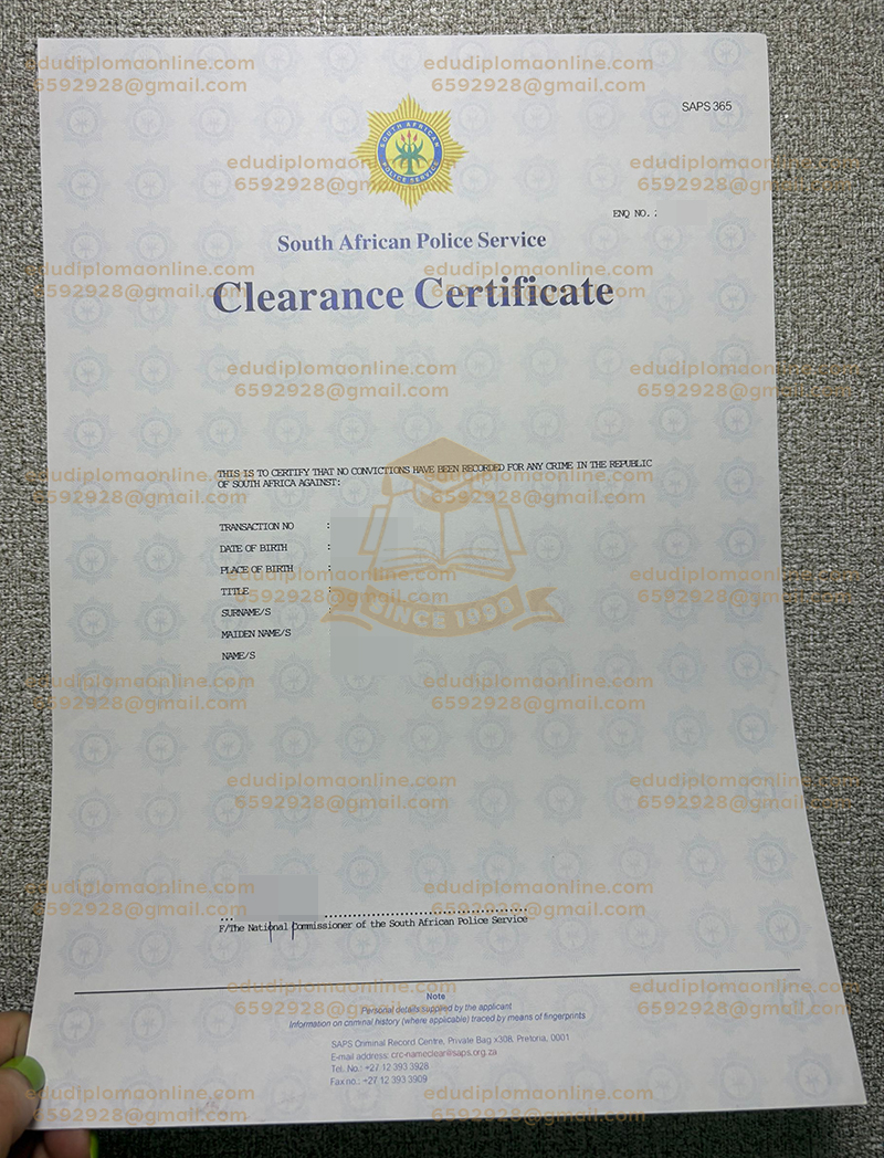 SA 경찰 허가 증명서