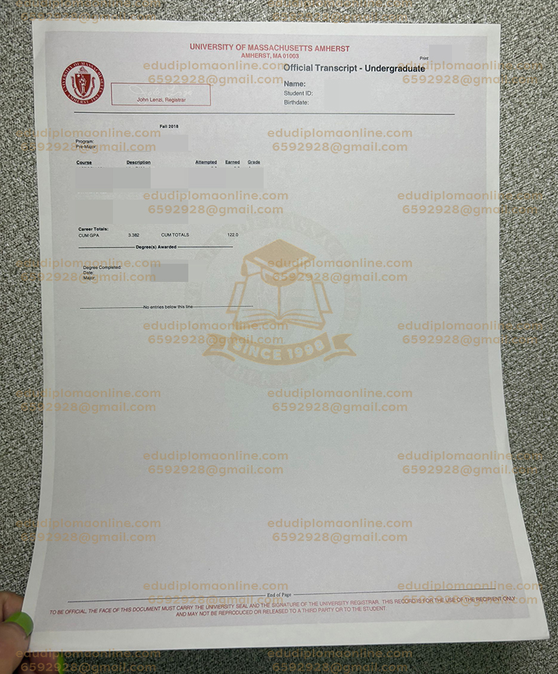 UMass Amherst-Abschrift