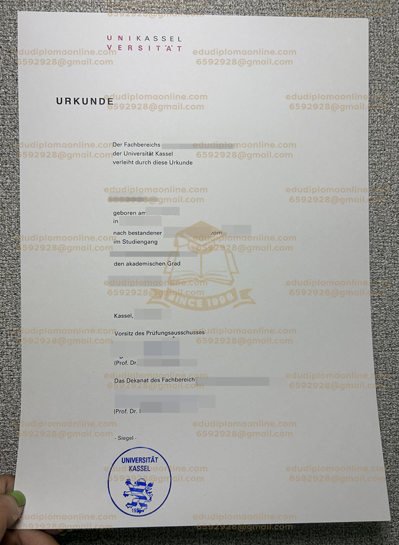 Universität Kassel Urkunde