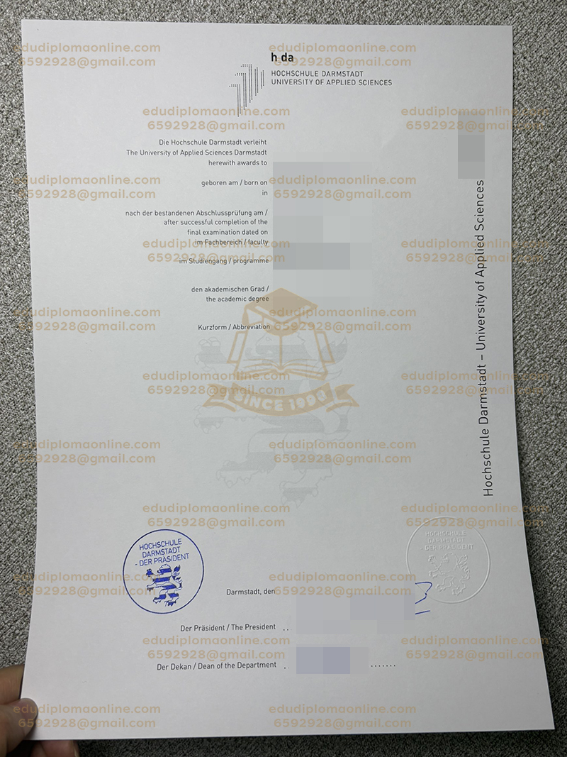 Hochschule Darmstadt Urkunde