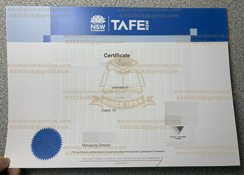 TAFE NSW 인증서