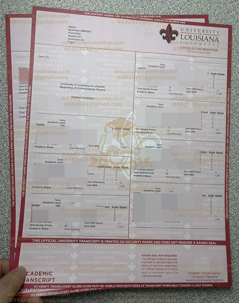 UL 拉斐特成绩单