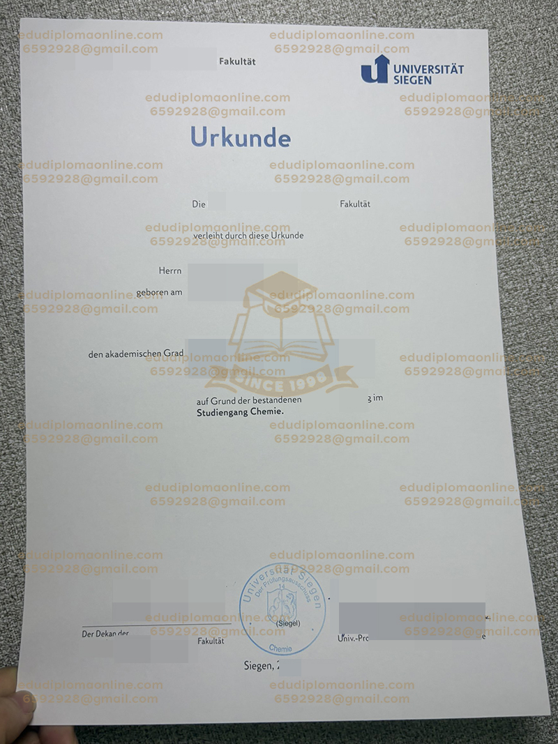 Universität Siegen Urkunde