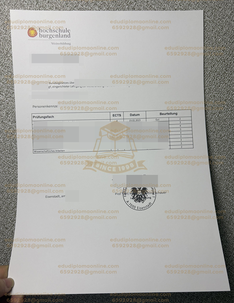 hochschule burgenland transcript