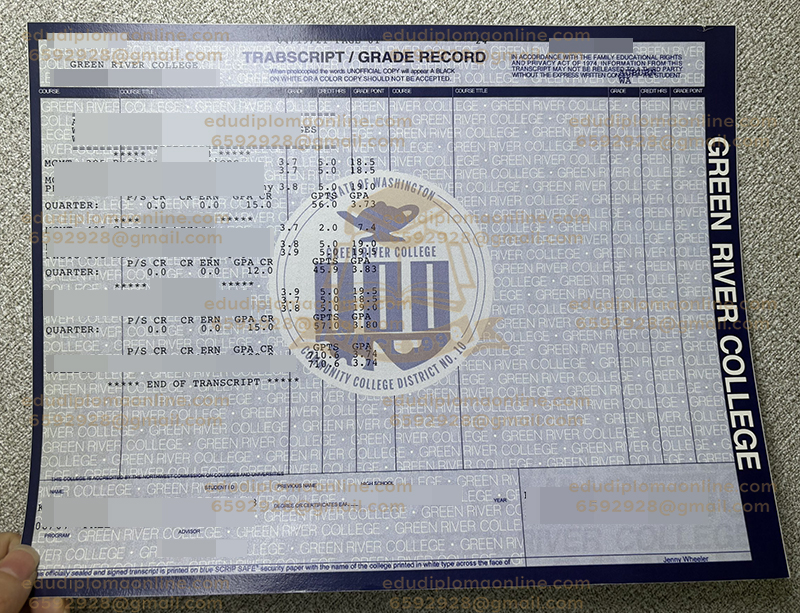 Green River College transcript