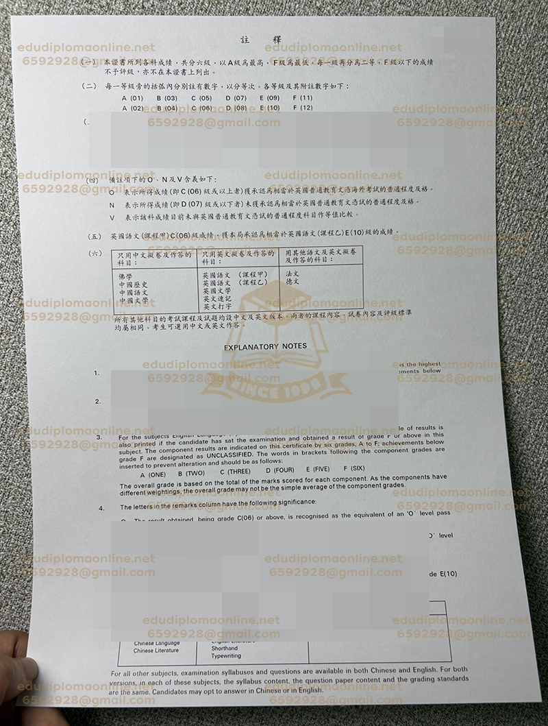 香港中學會考證書 返回